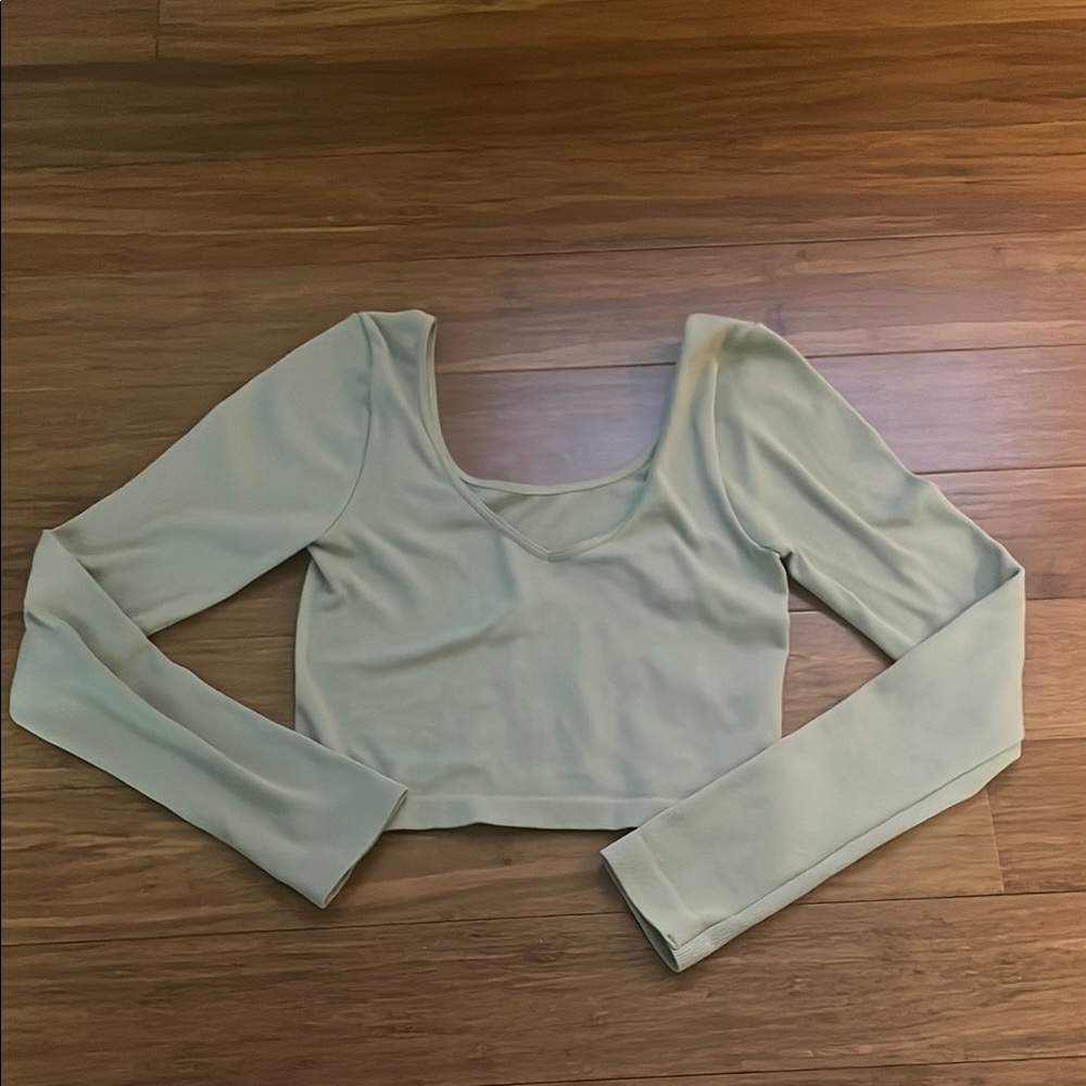 Aeropostale Green Fitted Crop Bodysuit